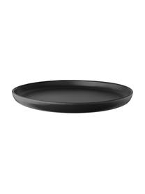 Assiette plate grès cérame noir Nordic Kitchen, 4 pièces, Grès cérame, Noir, mat, Ø 25 cm