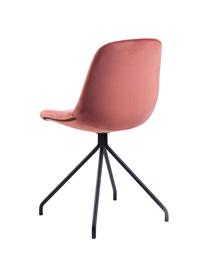 Chaise rembourrée velours Eva, Rouge corail