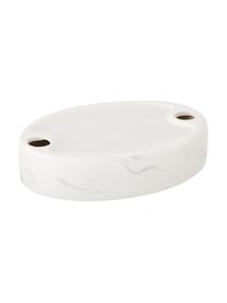 Portasapone Daro, Ceramica, Bianco marmorizzato, Larg. 13 x Alt. 3 cm