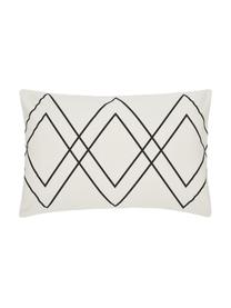 Housse de coussin rectangulaire bohème Ausel, 100 % coton, Blanc, noir, larg. 30 x long. 50 cm