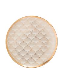 Platos llano Aruba, 2 uds., Gres, Beige, dorado, Ø 25 cm