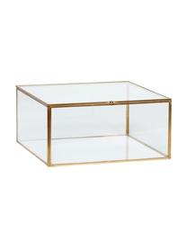 Aufbewahrungsboxen-Set Karie, 2-tlg., Rahmen: Messing, Box: Glas, Messing, Transparent, Set mit verschiedenen Grössen