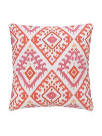 Boho dubbelzijdige kussenhoes Kartika met grafisch patroon, 100% katoen, GOTS-gecertificeerd, Rood, roze, 45 x 45 cm