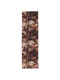 Tafelloper Protea van katoenmix met bloemmotief, 85% katoen, 15% linnen, Antraciet, bruintinten, 40 x 145 cm