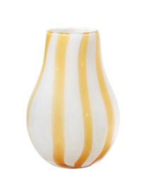 Mundgeblasene Vase Adela aus Glas, Glas, mundgeblasen, Weiss, Gelb, Ø 16 x H 23 cm