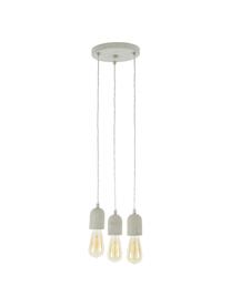 Suspension industrielle 3 lampes béton Hedda, Gris, Ø 20 cm