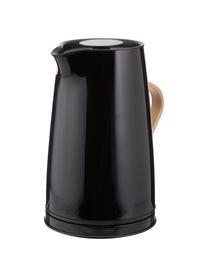 Bollitore elettrico Emma 1,2 L, Rivestimento: smalto, Manico: legno di faggio, Nero lucido, 1,2 L