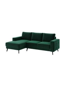 Sofa Fynn (3-osobowa), Tapicerka: 100% poliester z uczuciem, Stelaż: drewno liściaste, drewno , Nogi: drewno lakierowane Dzięki, Ciemny zielony, S 233 x G 86 cm