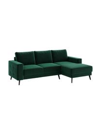 Sofa Fynn (3-osobowa), Tapicerka: 100% poliester z uczuciem, Stelaż: drewno liściaste, drewno , Nogi: drewno lakierowane Dzięki, Ciemny zielony, S 233 x G 86 cm