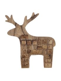 Calendario de adviento Deer, Madera contrachapada, Natural, L 34 x Al 40 cm