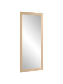 Specchio rettangolare da parete con cornice in legno marrone chiaro Yvaine, Cornice: legno, Superficie dello specchio: lastra di vetro, Beige, Larg. 81 x Alt. 181 cm