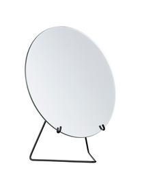 Runder Kosmetikspiegel Standing Mirror mit schwarzem Stahlrahmen, Gestell: Stahl, pulverbeschichtet, Spiegelfläche: Spiegelglas, Schwarz, 20 x 23 cm