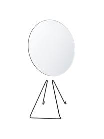 Runder Kosmetikspiegel Standing Mirror mit schwarzem Stahlrahmen, Gestell: Stahl, pulverbeschichtet, Spiegelfläche: Spiegelglas, Schwarz, 20 x 23 cm