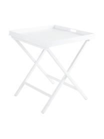 Inklapbaar dienbladtafel Vero in wit, Gecoat aluminium, Mat wit, B 60 x H 70 cm