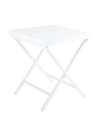 Table d'appoint blanche pliante Vero, Aluminium, enduit, Blanc, mat, larg. 60 x haut. 70 cm