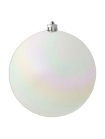 Boule de Noël incassable Stix, Plastique robuste, Blanc, multicolore, Ø 14 cm, 2 pièces