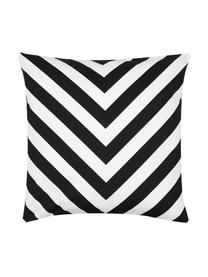 Housse de coussin 40x40 zigzag Lena, Noir, crème