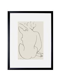 Ingelijste digitale print Matisse: Nu Accroupi, Afbeelding: digitale print, Lijst: kunststoffen frame met gl, Multicolour, 43 x 60 cm