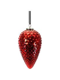 Decoratieve hanger Glassy Cone, Gelakt glas, Rood, Ø 12 x H 23 cm