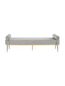 Samt-Daybed Aurora in Grau mit Metall-Füßen, Bezug: Samt (Hochwertiger Polyes, Beine: Metall, beschichtet, Samt Grau, B 180 x H 42 cm