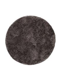 Glänzender Hochflor-Teppich Lea in Anthrazit, rund, 50% Polyester, 50% Polypropylen, Anthrazit, Ø 160 cm (Größe M)