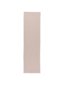 Waffelpiqué tafelloper Kubo in roze, 65% katoen, 35% polyester, Oudroze, 40 x 145 cm