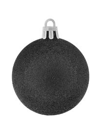 Boules de Noël incassables Victoria, 60 élém., Polystyrène, Noir, argenté, Ø 7 cm