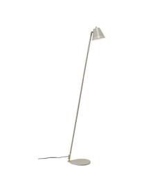 Kleine retro leeslamp Pine, Lampenkap: gecoat metaal, Lampvoet: gecoat metaal, Decoratie: gecoat metaal, Grijs, messingkleurig, 37 x 133 cm