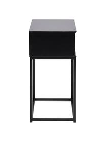 Nachtkastje Mitra met lades, Gelakt MDF, gepoedercoat metaal, Zwart, B 40 x H 62 cm