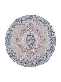 Alfombra redonda de chenilla Avignon, estilo vintage, Azul, Ø 120 cm (Tamaño S)