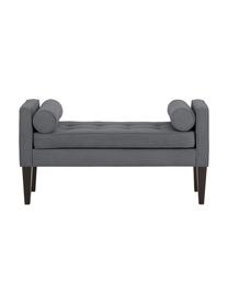 Panca con cuscino Mia, Rivestimento: 92% poliestere, 8% nylon, Gambe: legno di betulla vernicia, Rivestimento: grigio scuro Gambe: nero, Larg. 115 x Alt. 61 cm