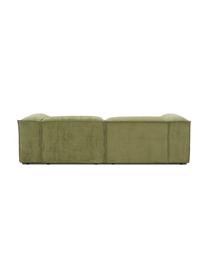 Modulares Ecksofa Lennon aus Cord, Bezug: Cord (92 % Polyester, 8 %, Gestell: Massives Kiefernholz FSC-, Cord Dunkelgrün, B 238 x T 180 cm, Eckteil rechts