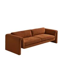 Sofá de terciopelo Mika (3 plazas), Tapizado: 100 % poliéster, Estructura: madera de pino con certif, Terciopelo marrón, An 240 x F 88 cm