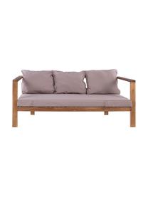 Sofá de exterior Christy (3 plazas), Estructura: madera de acacia maciza, Tapizado: poliéster, resistente a l, Madera de acacia, gris, An 174 x F 75 cm