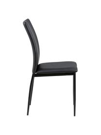 Chaise cuir synthétique Demina, Noir