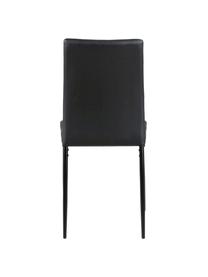 Krzesło ze sztucznej skóry Demina, Tapicerka: poliuretan (skóra Pull-Up, Nogi: metal malowany proszkowo, Czarny, S 44 x G 53 cm