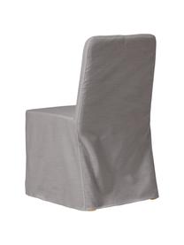 Sedia imbottita con rivestimento Russell, Gambe: legno di frassino, Struttura: metallo, Grigio, Larg. 47 x Alt. 86 cm