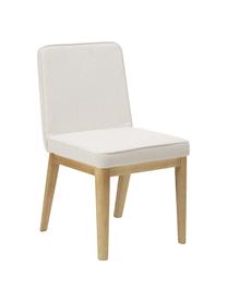 Sedia imbottita con rivestimento Russell, Gambe: legno di frassino, Struttura: metallo, Grigio, Larg. 47 x Alt. 86 cm