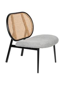 Loungefauteuil Spike met Weens vlechtwerk, Bekleding: polyester 100.000 cyclito, Poten: gepoedercoat metaal, Beige, grijs, B 79 x D 70 cm