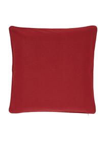 Housse de coussin 45x45 Noël Wreath, Beige, rouge, vert; bordure passepoilée : rouge