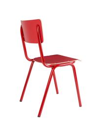 Sedia da pranzo Back to School, Gambe: metallo verniciato a polv, Rosso, Larg. 43 x Prof. 49 cm