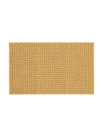 Tappeto bagno giallo strutturato Panama, 60% poliestere, 40% cotone, Giallo, Larg. 80 x Lung. 120 cm