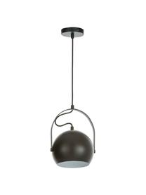 Kleine bolvormige hanglamp  Ball, Gelakt metaal, Mat zwart, Ø 18 x H 18 cm