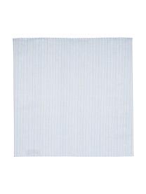 Stoff-Servietten Streifen aus Halbleinen, 6 Stück, Weiss, Hellblau, B 45 x L 45 cm
