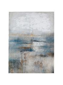 Ručne maľované plátno Abstract Into The Night, Modrá, sivá, hnedá, Š 90 x V 120 cm