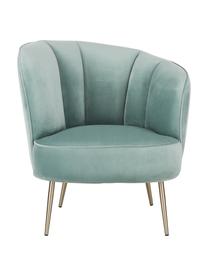 Fauteuil cocktail en velours vert sauge Louise, Velours vert sauge