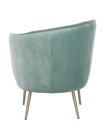 Sillón cóctel de terciopelo Louise, Tapizado: terciopelo (poliéster) 30, Patas: metal recubierto, Terciopelo verde salvia, An 76 x F 75 cm