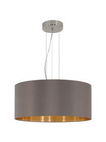 Hanglamp Jamie, Fitting: vernikkeld metaal, Taupe, goudkleurig, Ø 53 x H 24 cm