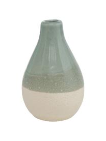 Kleines Vasen-Set Carney aus Steingut, 2-tlg., Steingut, Grün, Beige, Ø 7 x H 11 cm