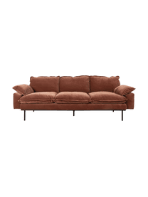 Samt-Sofa Magnolia (3-Sitzer) mit Metall-Füßen, Bezug: Samt (100% Polyester), Füße: Metall, pulverbeschichtet, Samt Rot, B 225 x T 94 cm